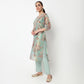 V-Neck Embroidered Kurta with Pant & with Dupatta Set
