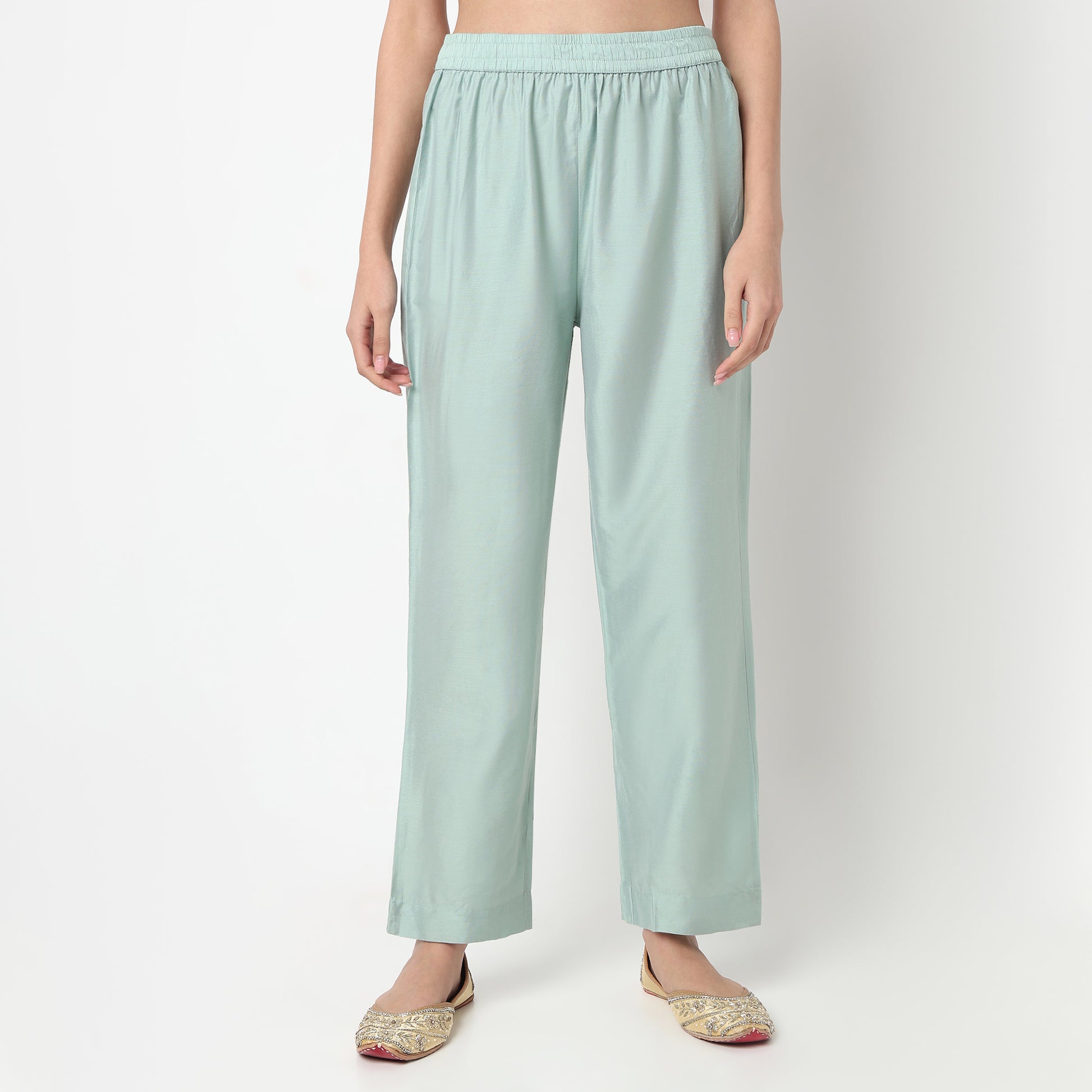 V-Neck Embroidered Kurta with Pant & with Dupatta Set