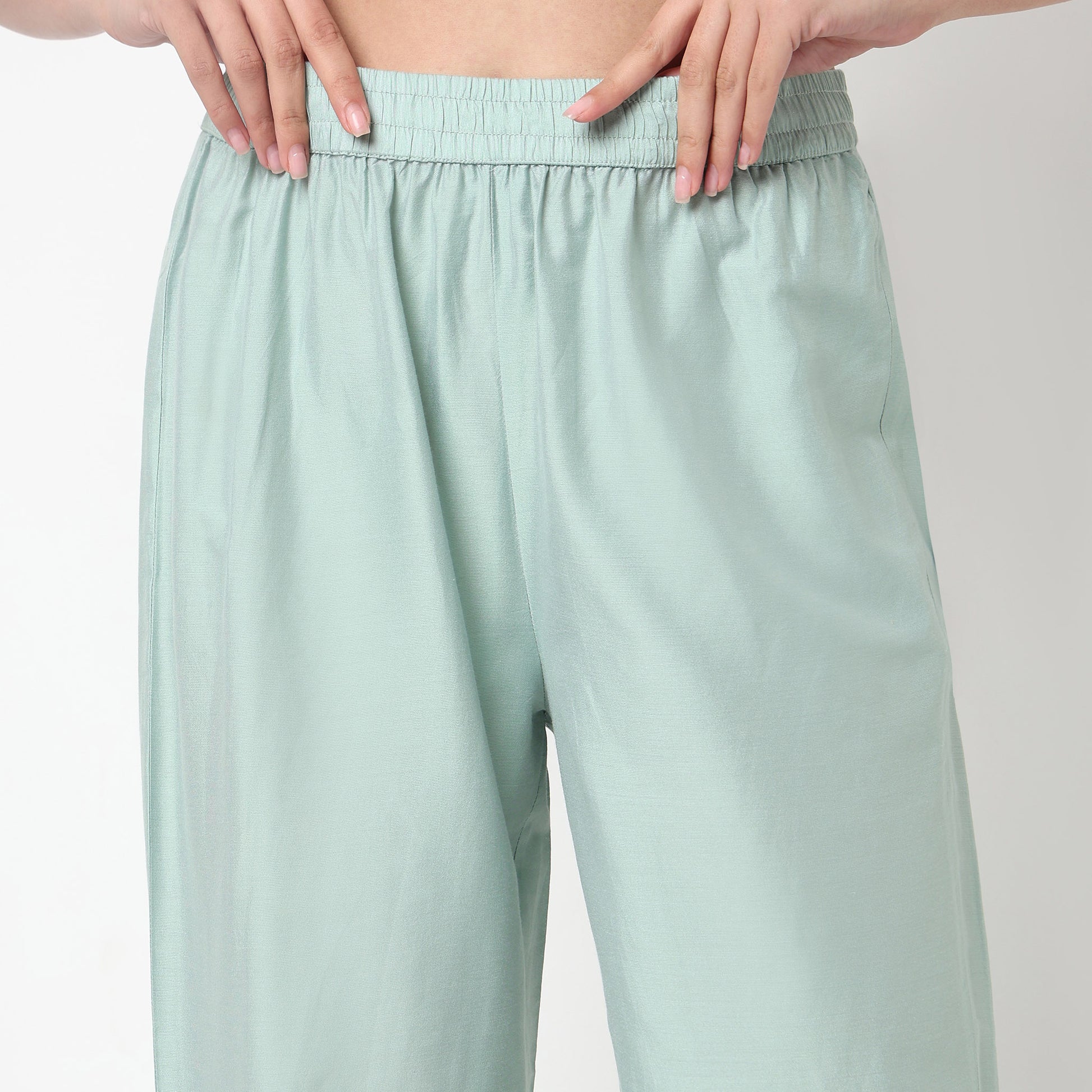 V-Neck Embroidered Kurta with Pant & with Dupatta Set