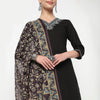 V-Neck Embroidered Straight Kurta with Pant & with Dupatta Set