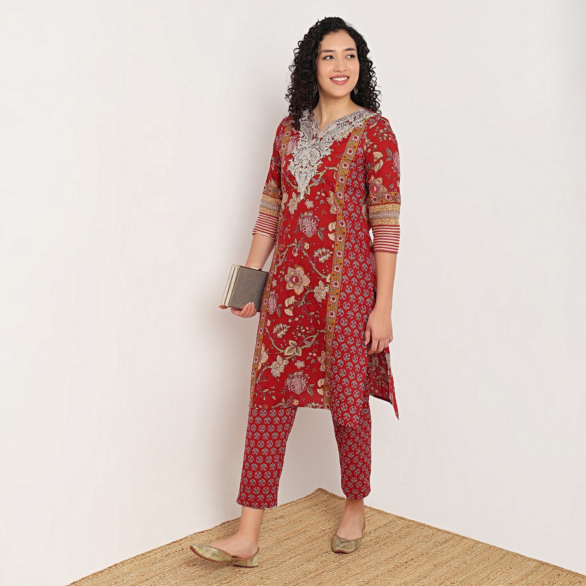 Printed Straight Kurta with Pant Set
