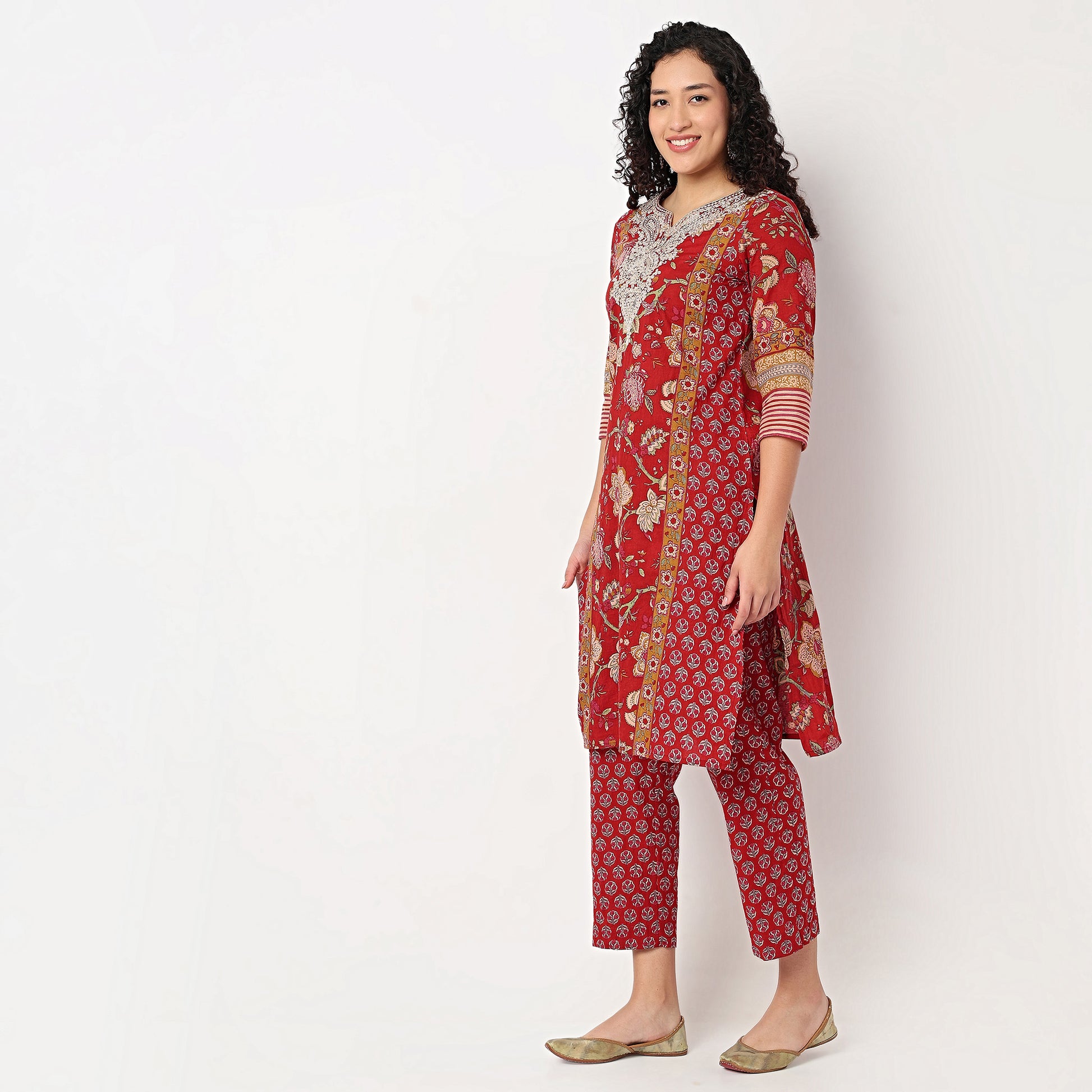 Printed Straight Kurta with Pant Set