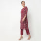Printed Crew Neck Straight Kurta with Pant Set