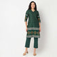 Printed V-Neck Straight Kurta with Pant Set