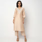 Buy Women Straight Fit Embroidered Three-Fourth Sleeve Kurta with Pant Set  - Style Union