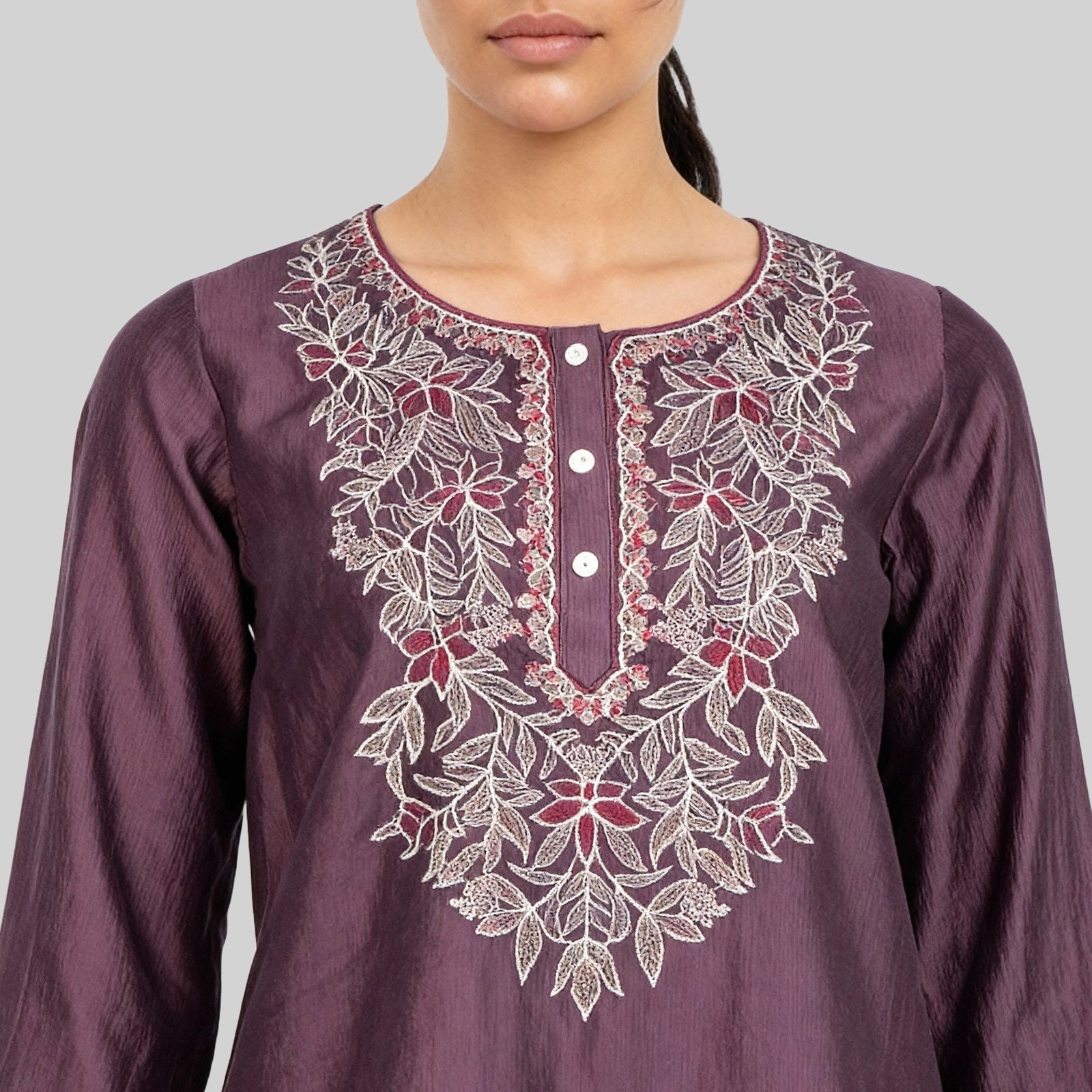 Embroidered Straight Kurta with Pant Sets