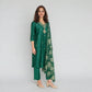 Embellished V-Neck Straight Kurta with Pant & Dupatta Set
