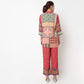 Printed Collar Kurta with Pant Set
