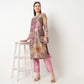 Printed V-Neck Straight Kurta with Pant Set