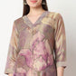 Printed V-Neck Straight Kurta with Pant Set