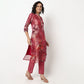 Buy Women Straight Fit Printed Three-Fourth Sleeve Kurta with Pant Set  - Style Union