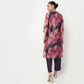 Printed Crew Neck A-Line Kurta with Pant Set