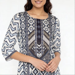 Printed Straight Kurta with Pant and Dupatta Set