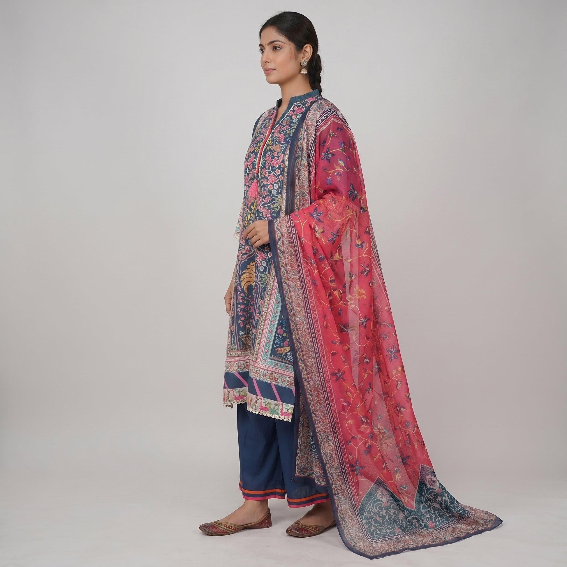 Printed Straight Kurta and Pant with Dupatta Set