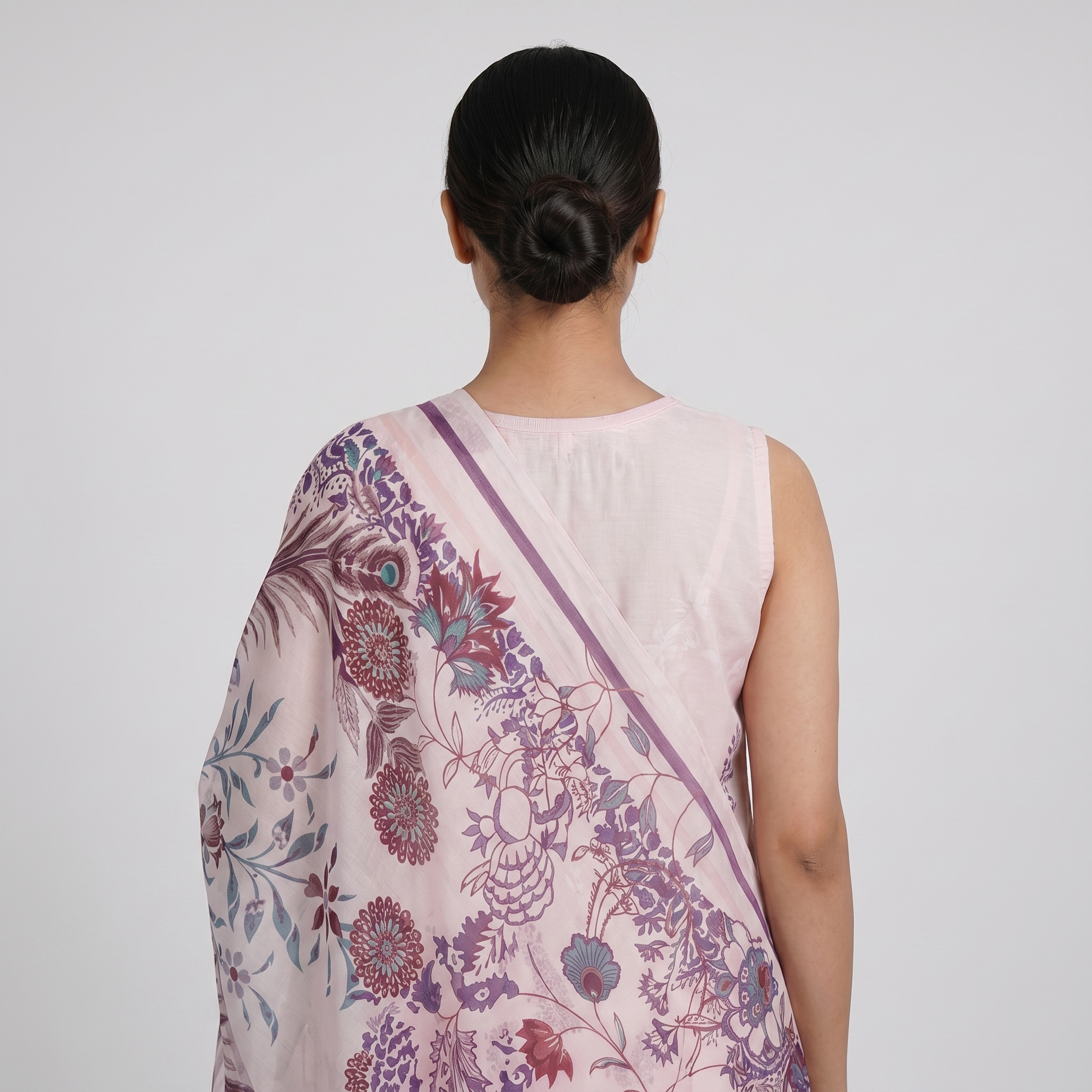 Printed V-Neck Kurta with Pant & Dupatta Set