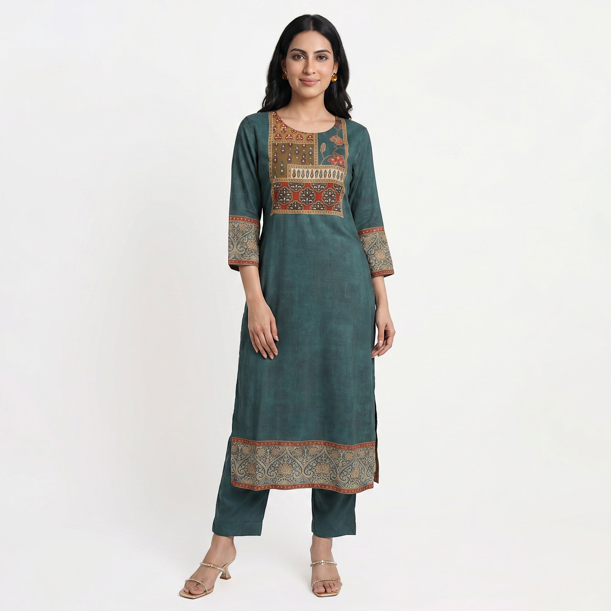 Printed Kurta with Pant and Dupatta Set
