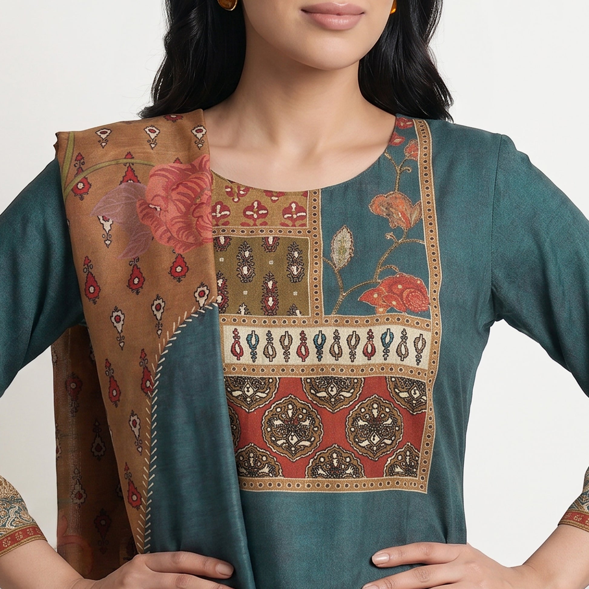 Printed Kurta with Pant and Dupatta Set