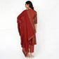 Printed Cotton V-Neck Kurta with Pant & Dupatta Set