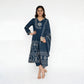 Cotton Printed V-Neck Tired Kurta with Pant and Dupatta Set