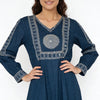 Cotton Printed V-Neck Tired Kurta with Pant and Dupatta Set