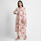 Printed V-Neck Kurta with Pant and Dupatta Set