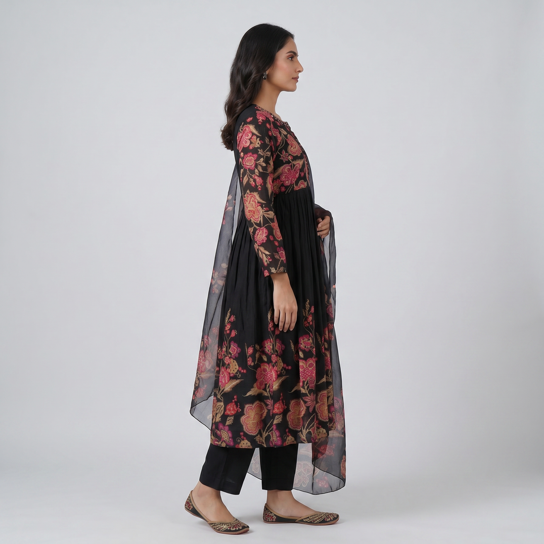 Cotton Printed Kurta and Pant with Dupatta Set