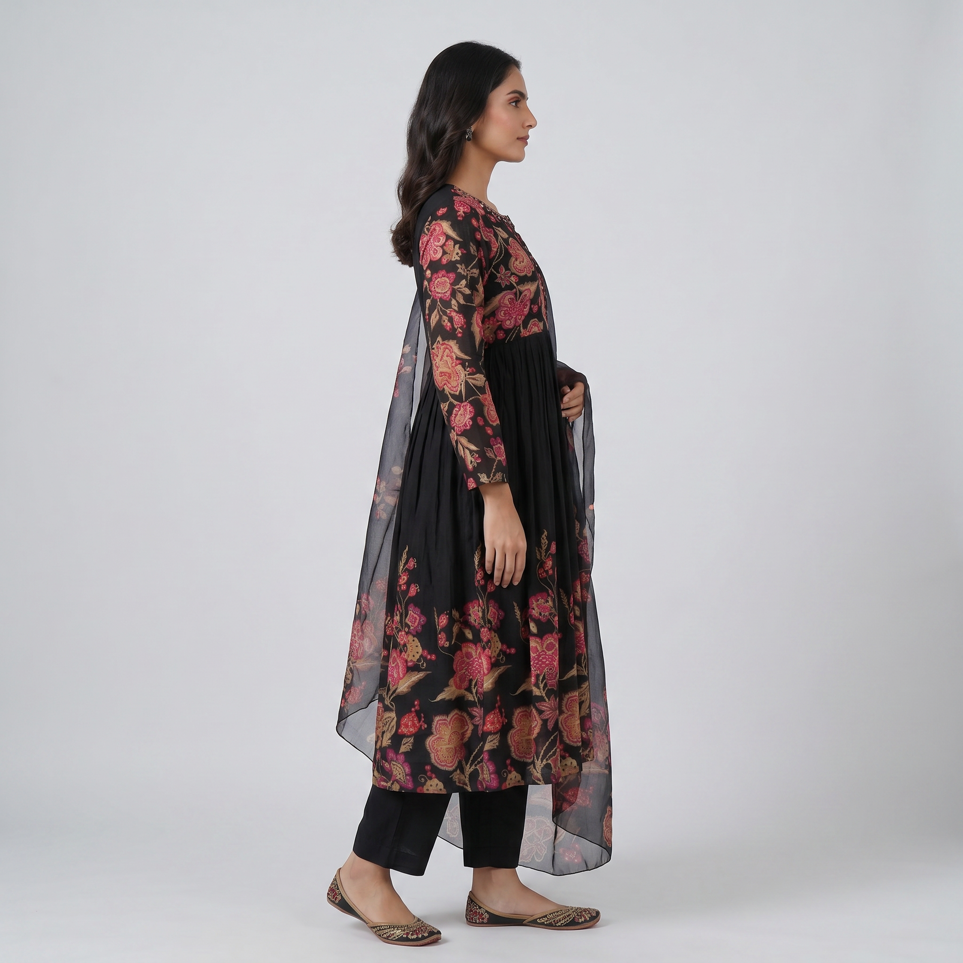 Cotton Printed Kurta and Pant with Dupatta Set