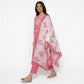 Printed Cotton V-Neck Kurta with Pant & Dupatta Set