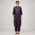 Embroidered A-Line Kurta with Pant Set
