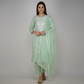 Cotton Embroidered Kurta with Pant and Dupatta Set