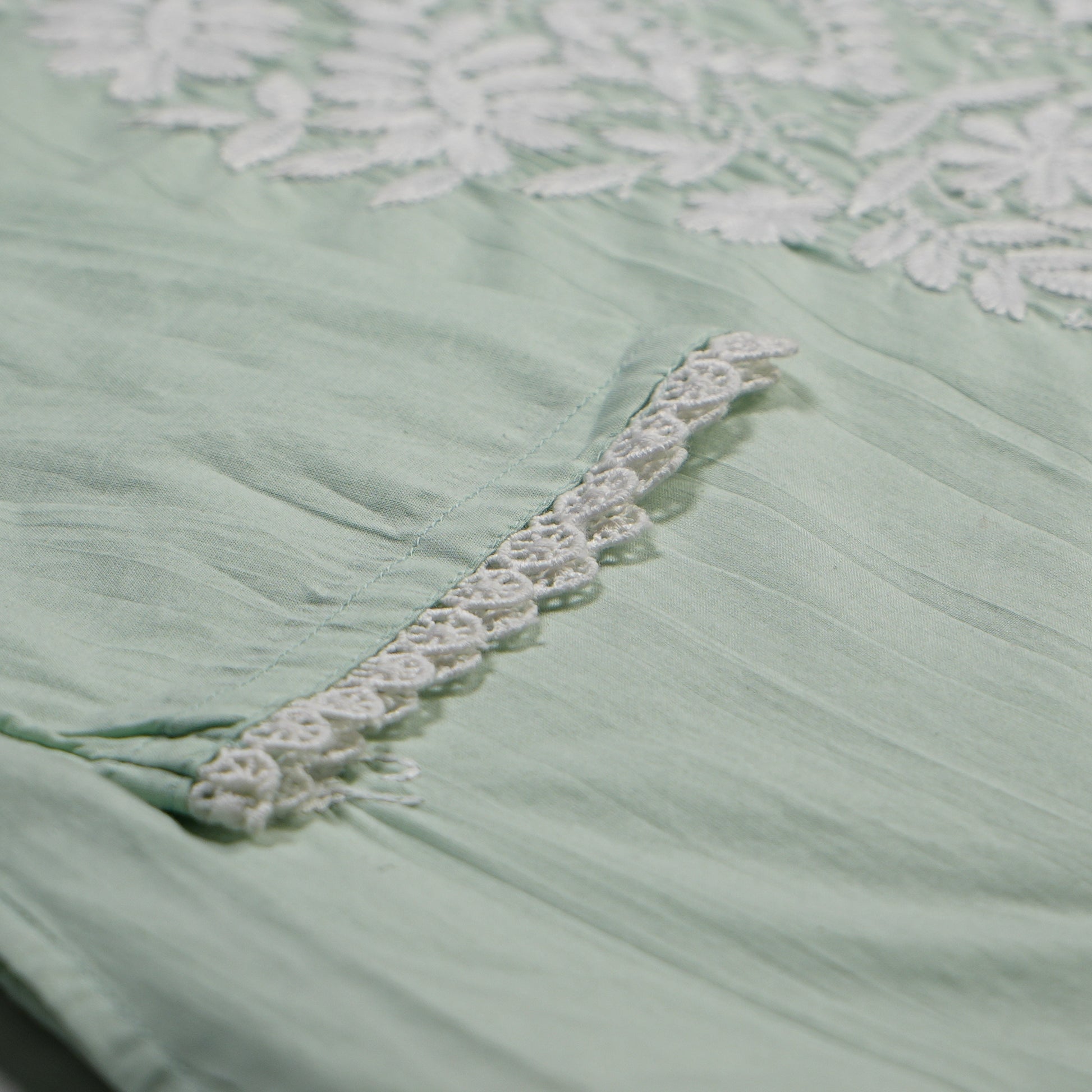 Cotton Embroidered Kurta with Pant and Dupatta Set