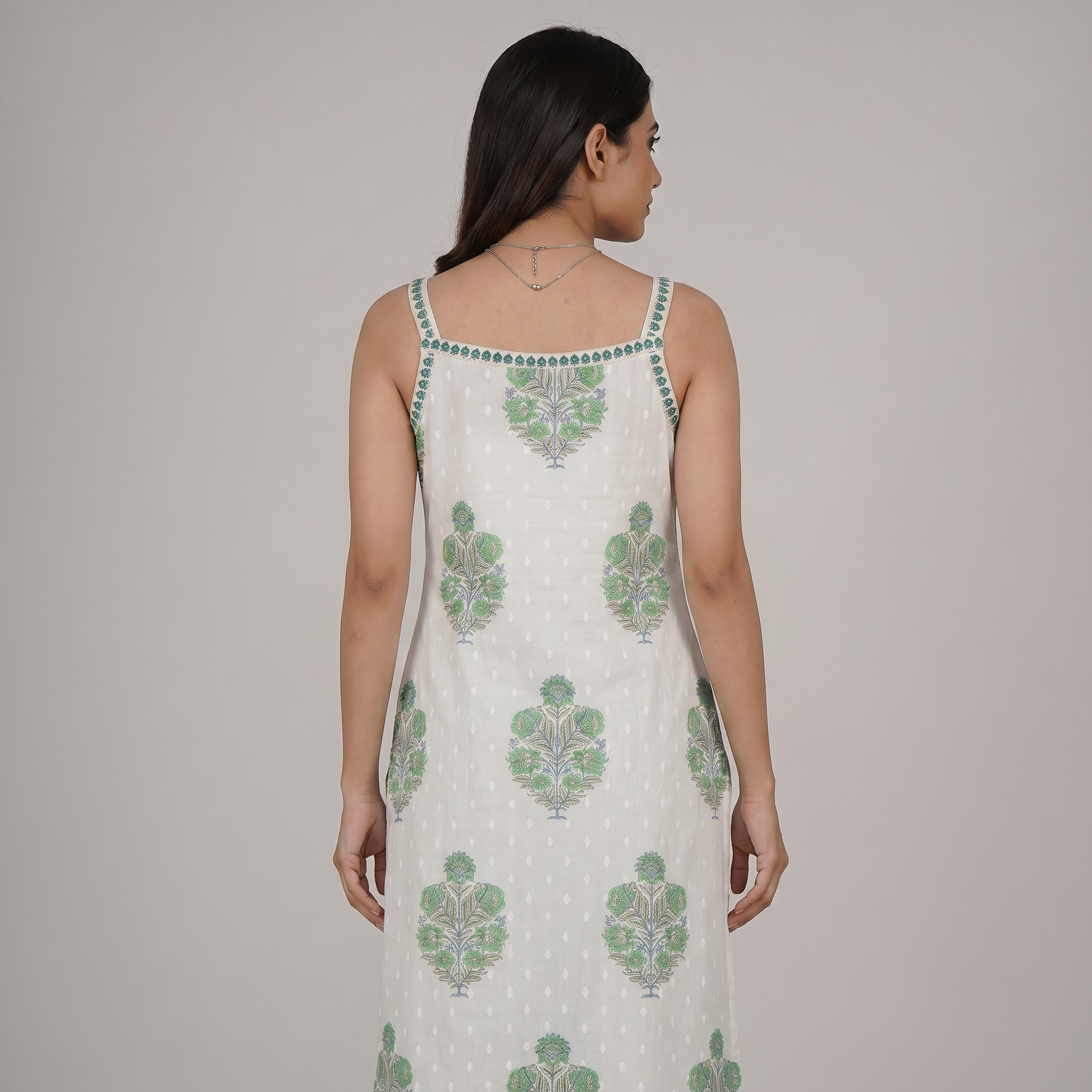 Printed V-Neck Kurta with Pant Set