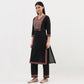 Cotton Printed V-Neck Kurta with Pant and Dupatta Set