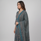 Cotton Printed V-Neck Kurta and Pant with Dupatta Set