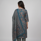 Cotton Printed V-Neck Kurta and Pant with Dupatta Set