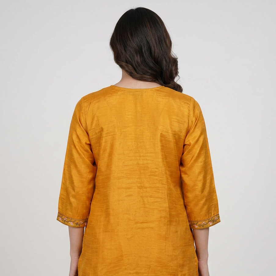 Embroidered A-Line Kurta with Pant Set