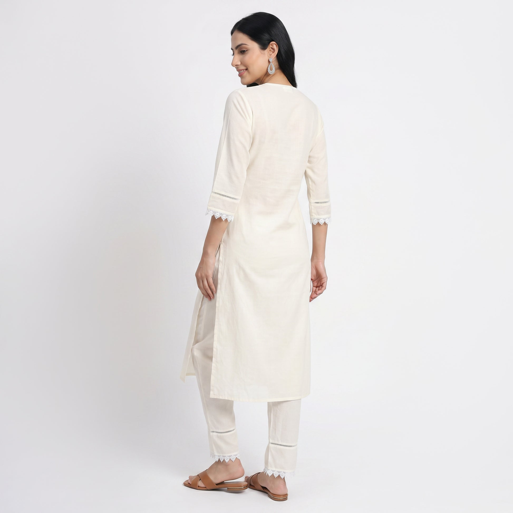 Embroidered Kurta with Pant and Dupatta Set
