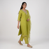 Embroidered V-Neck Kurta with Pant and Dupatta Set
