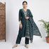 Embroidered V-Neck Kurta with Pant and Dupatta Set