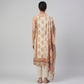 Printed V-Neck Kurta With Pant With Dupatta Set