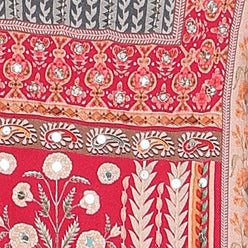 Embroidered V-Neck Kurta with Pant and Dupatta Set