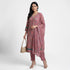 Embroidered V-Neck Kurta with Pant and Dupatta Set