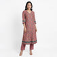 Embroidered V-Neck Kurta with Pant and Dupatta Set