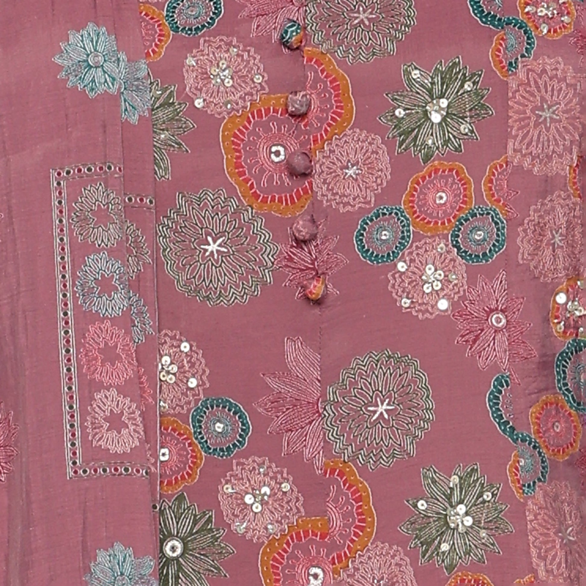 Embroidered V-Neck Kurta with Pant and Dupatta Set