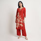 Printed V-Neck Kurta with Pant and Dupatta Set