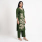 Printed V-Neck Kurta with Pant and Dupatta Set