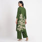 Printed V-Neck Kurta with Pant and Dupatta Set