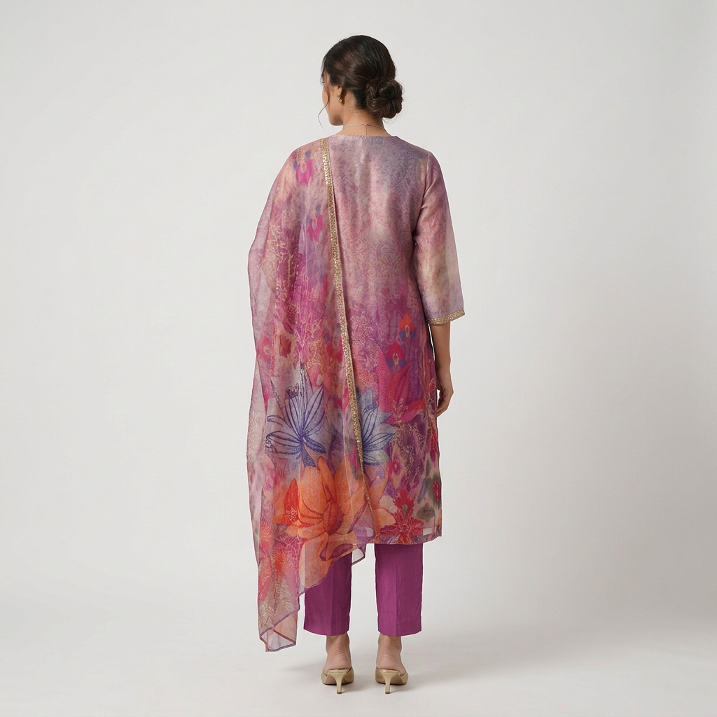 Printed 3 Pc Kurta, Pant, Dupatta Set