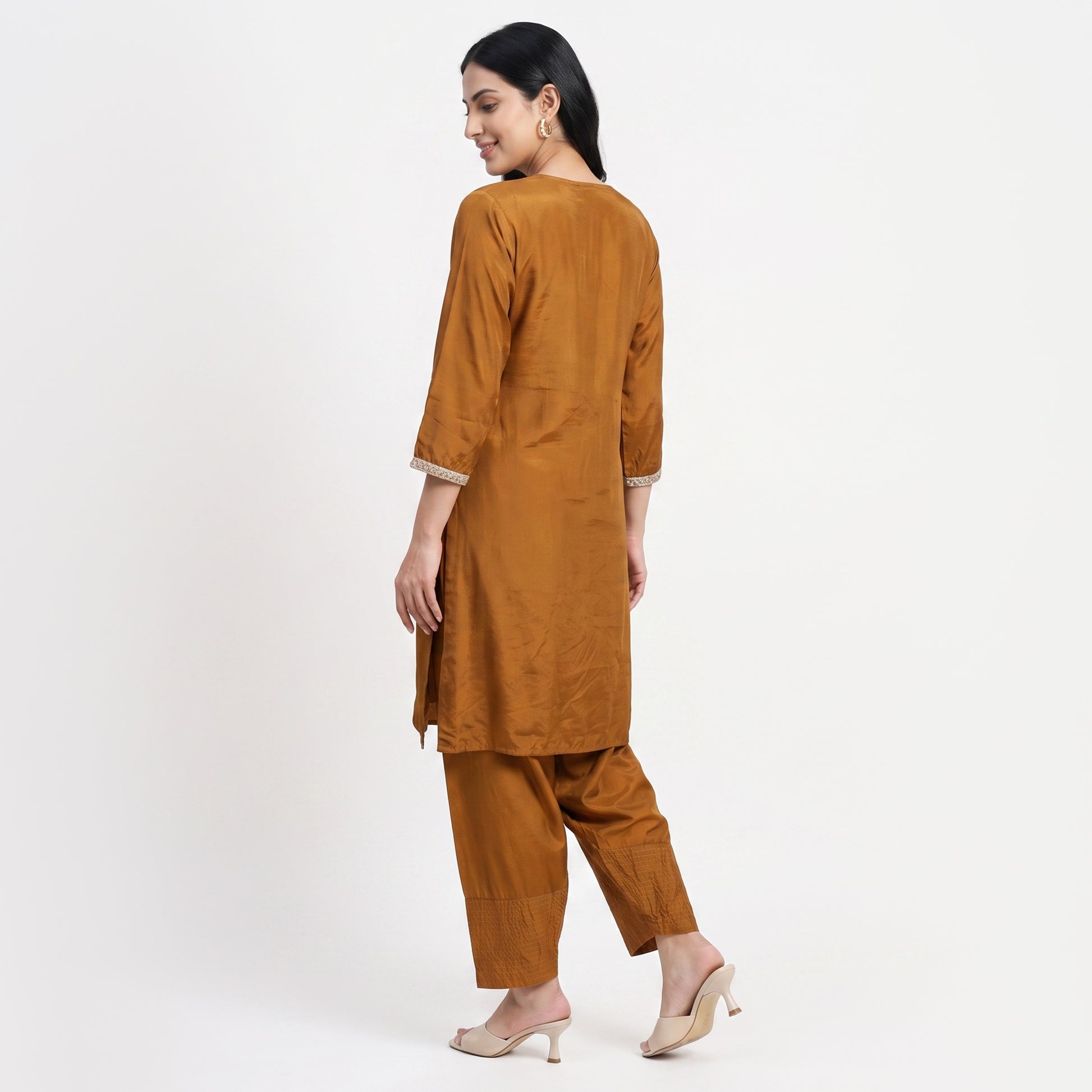 Embroidered Kurta with Pant and Dupatta Set