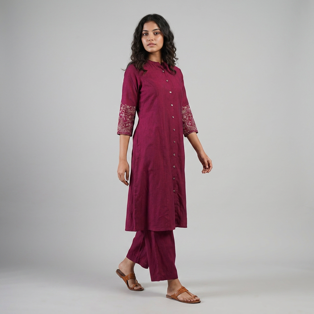 Embroidered Kurta with Pant Set
